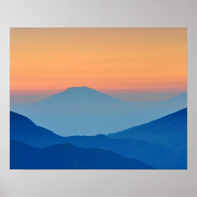 Sunset Mountains Abstract Landscape Poster (Front)