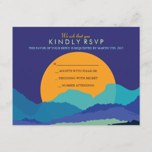 SUNSET & MOUNTAINS Bar Bat Mitzvah Reply Card