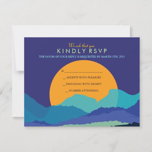 SUNSET & MOUNTAINS Bar Bat Mitzvah Reply Card
