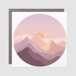 Sunset Mountains Car Magnet