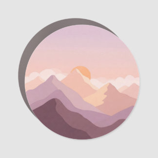 Sunset Mountains Car Magnet