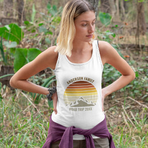 Sunset Mountains Custom Family Road Trip Women's Tank Top