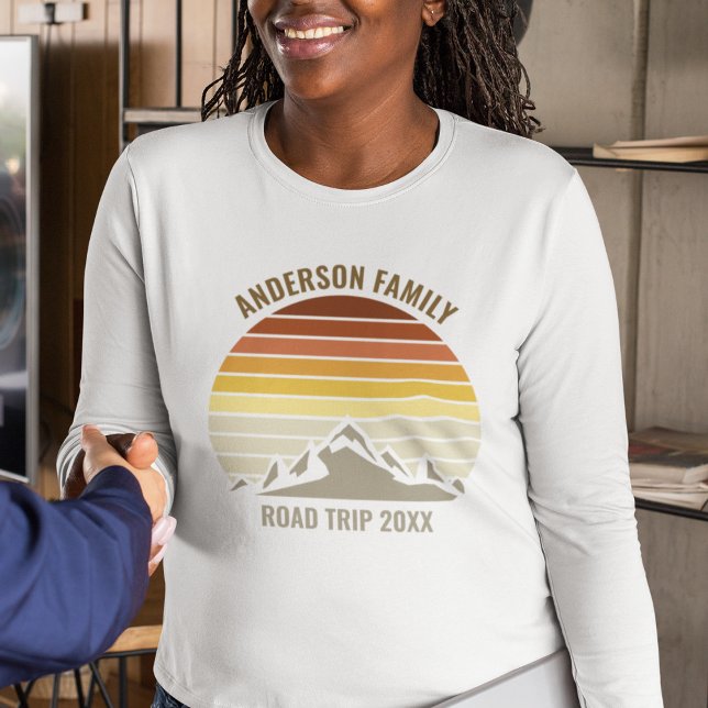 Sunset Mountains Custom Road Trip Long Sleeve T-Shirt (Creator Uploaded)