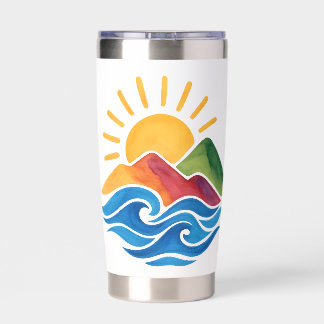 Sunset Mountains Ocean Stainless Steel Tumbler