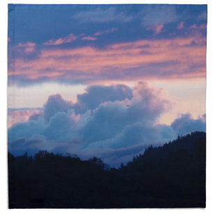 Sunset Napkins Blue Twilight Pink Clouds
