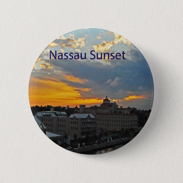 Sunset, Nassau Bahamas Button (Front)