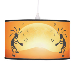 Sunset Native American Kokopelli Hanging Lamp
