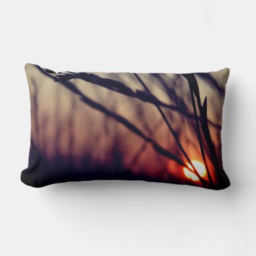 Sunset Nature Grass Lumbar Pillow 33 cm x 53 cm