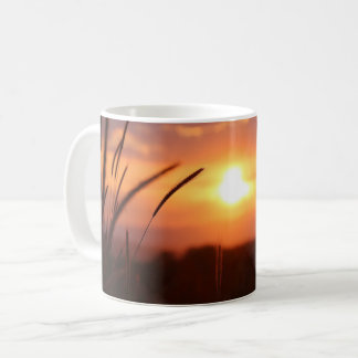 sunset nature meadow field coffee mug