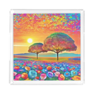 Sunset Nature's Kaleidoscope Acrylic Tray