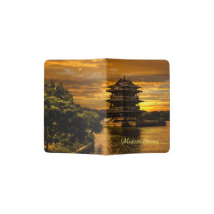 Sunset near Yixing custom name passport cover