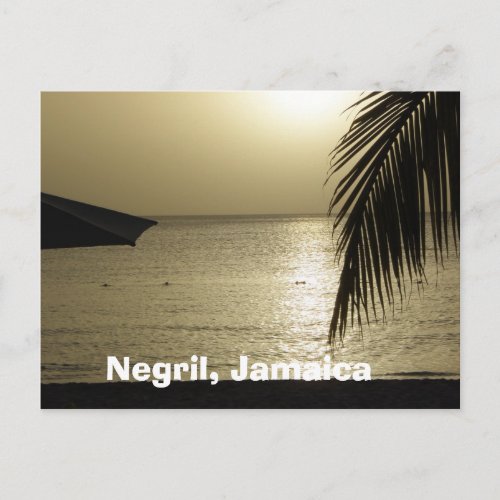 Sunset Negril Jamaica Postcard