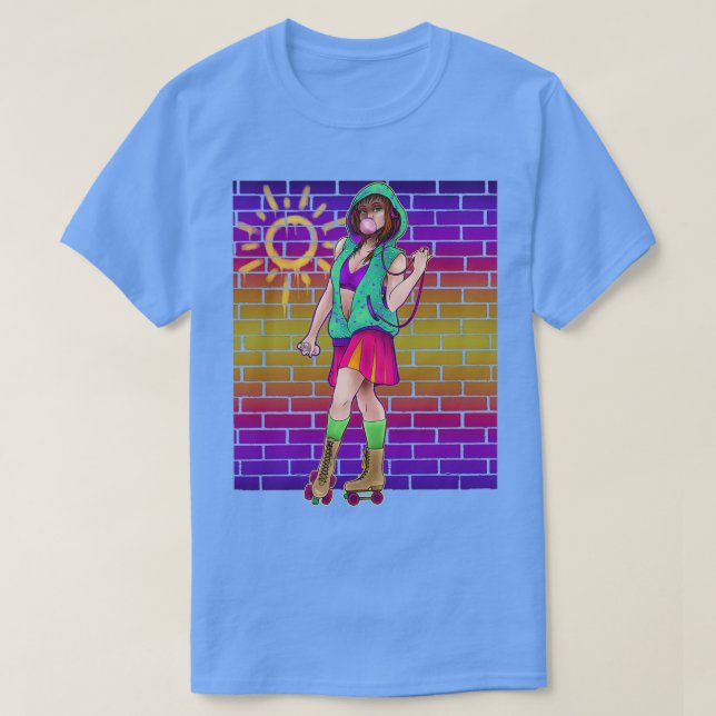 Sunset Neon Skater T-Shirt (Design Front)