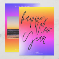 Sunset New Year Bold Gradient Rainbow Happy Photo