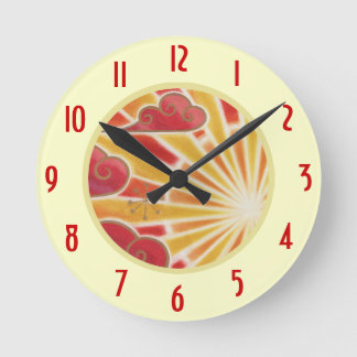 Sunset 'Numbers' clock round cream