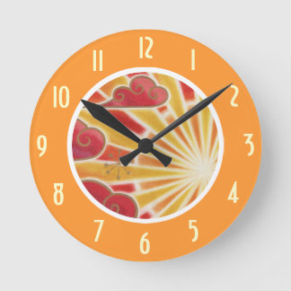 Sunset 'Numbers' clock round orange