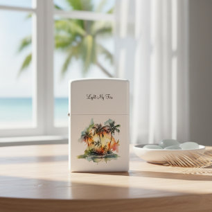 Sunset Oasis, custom Zippo Lighter