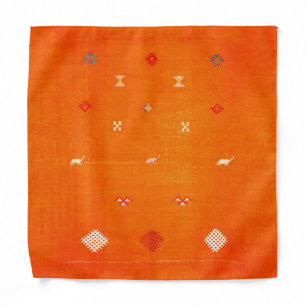 Sunset Oasis: Orange Heritage Boho Moroccan Bandana