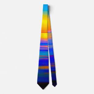 Sunset ocean abstract nature colorful mens tie