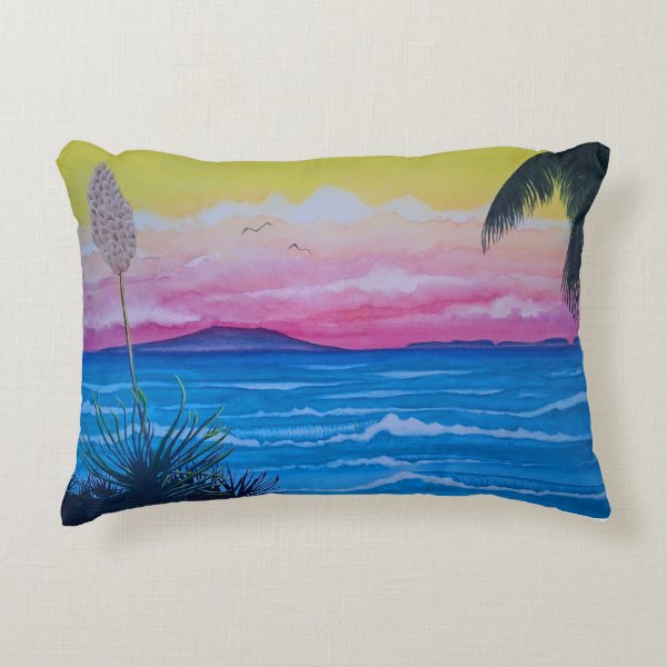 Sunset Ocean Accent Pillow