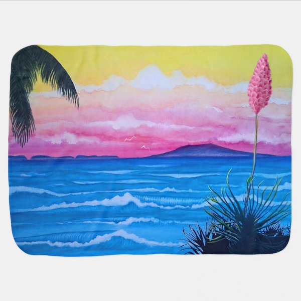 Sunset Ocean Baby Blanket