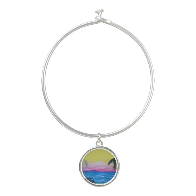 Sunset Ocean  Bangle Bracelet (Front)