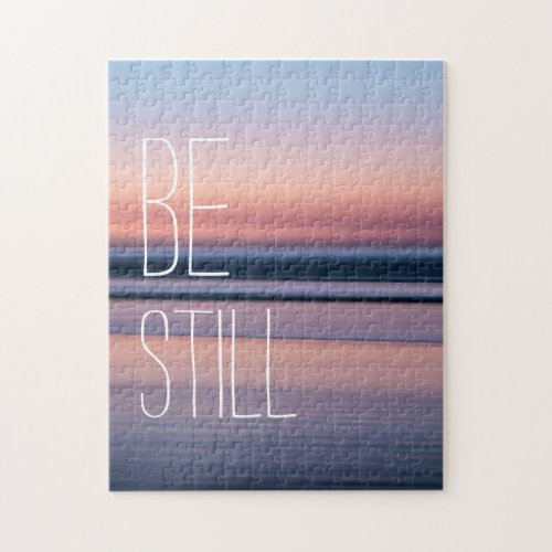 Sunset Ocean Beach Be Still Jigsaw Puzzle