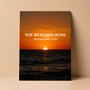 Sunset Ocean Custom Name Design Poster
