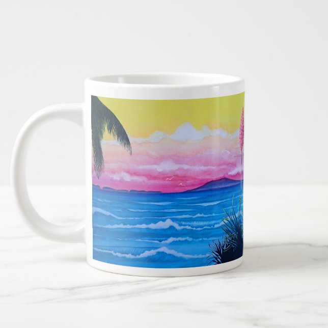 Sunset Ocean  Giant Coffee Mug (Left)