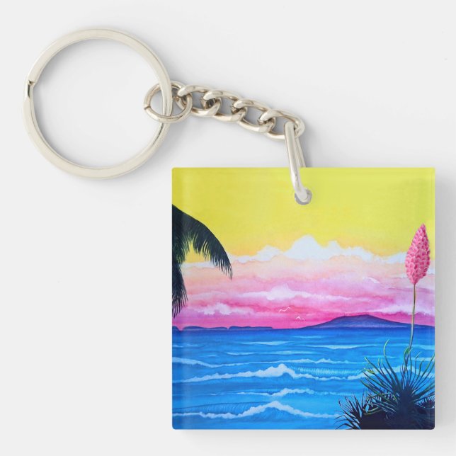 Sunset Ocean  Keychain (Front)