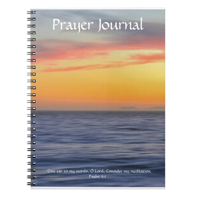 Sunset Ocean Meditation Prayer Journal (Front)