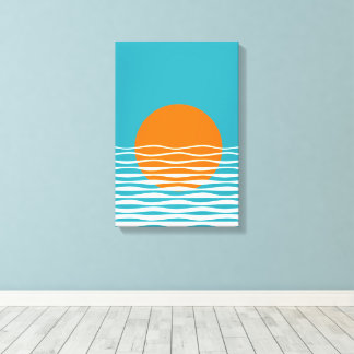 Sunset Ocean Minimalist Art Canvas Print