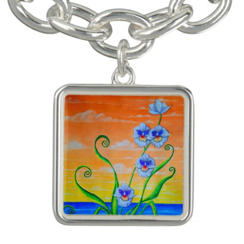 Sunset Ocean Orchids Bracelet-Square