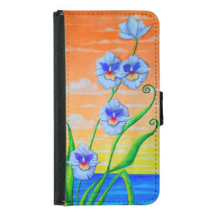 Sunset Ocean Orchids Samsung Galaxy S5 Wallet Case