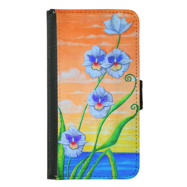 Sunset Ocean Orchids  Samsung Galaxy Wallet Case (Front)