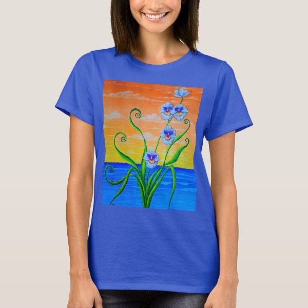 Sunset Ocean Orchids T-Shirt