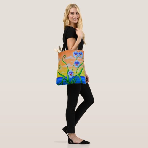 Sunset Ocean Orchids Tote Bag