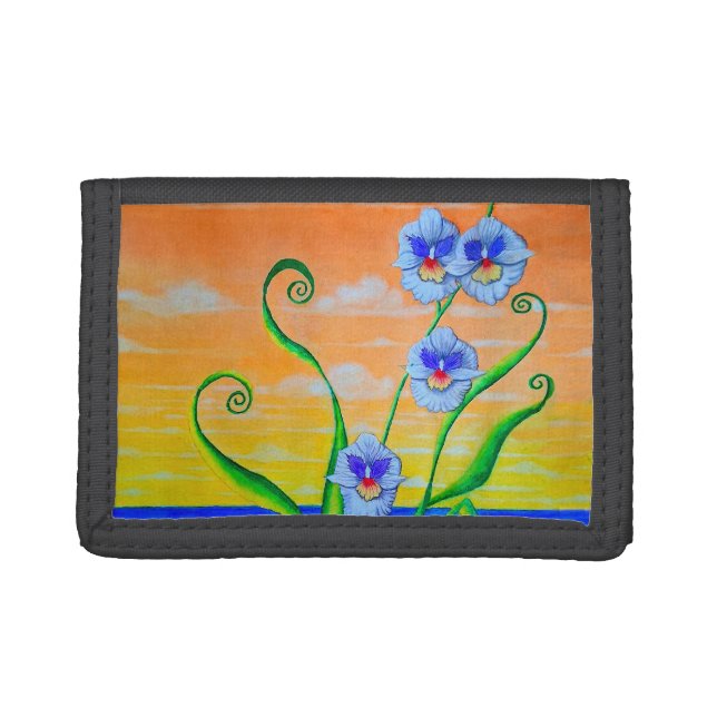 Sunset Ocean Orchids  Tri-fold Wallet (Front)