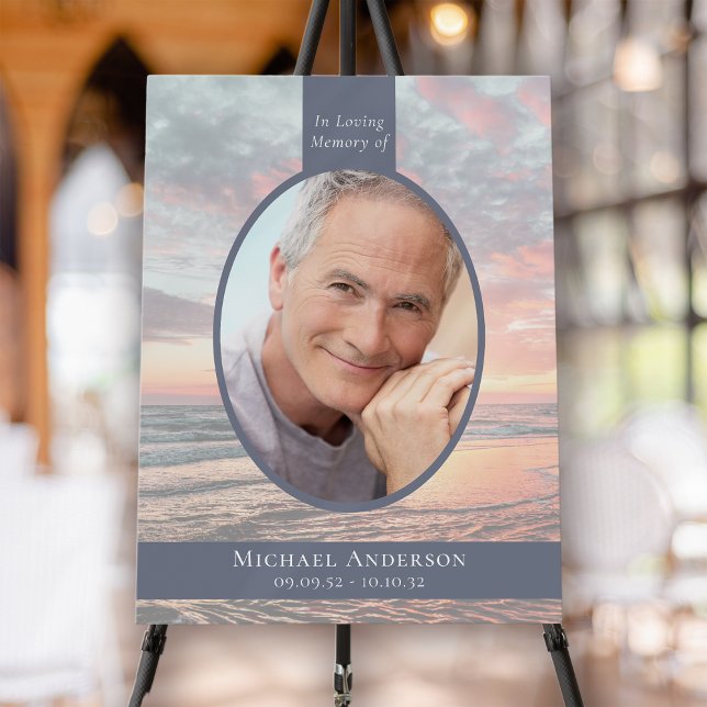 Sunset Ocean Photo Funeral Memorial Board (Creator Uploaded)