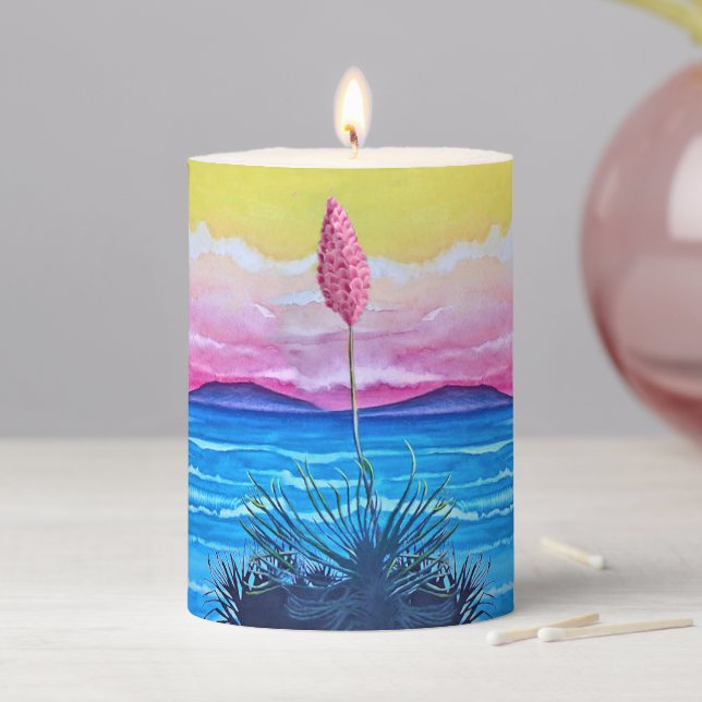 Sunset Ocean  Pillar Candle (In Situ)