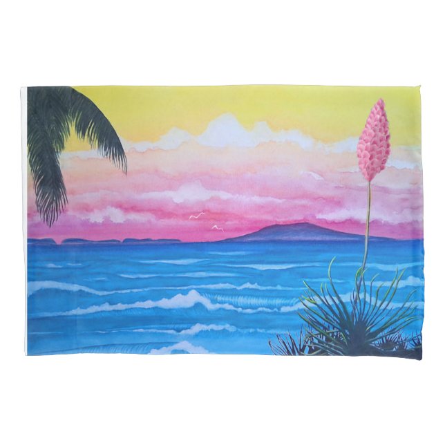 Sunset Ocean  Pillow Case (Front-Left)