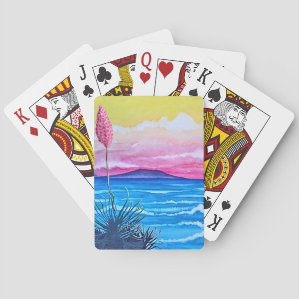 Sunset Ocean Poker Cards