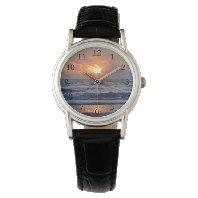 Sunset Ocean Sea Beach Orange Watch (Front)