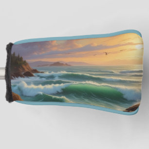 Sunset Ocean Seascape Painting Artwork Golf Head Cover