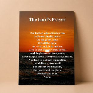 Sunset Ocean The Lord's Prayer Poster
