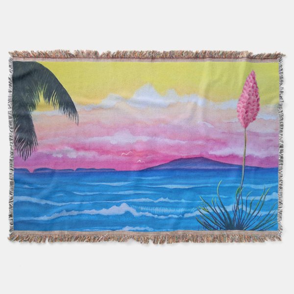 Sunset Ocean Throw Blanket
