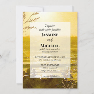 Sunset Ocean Water Invitation