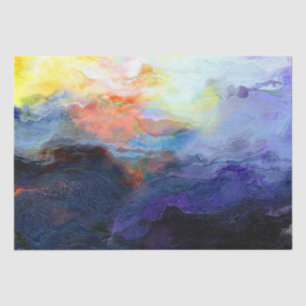 Sunset Ocean Watercolor Abstract 15x20 Decoupage Tissue Paper