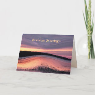 Sunset Ocean Wave Abstract Birthday Card