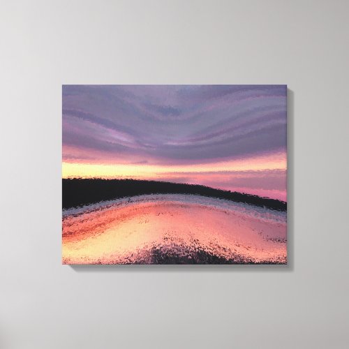 Sunset Ocean Wave Abstract Canvas Print